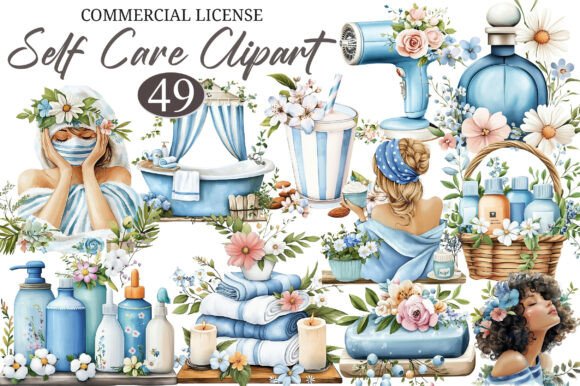Download Watercolor Self Care Clipart Bundle - Bundle Collection