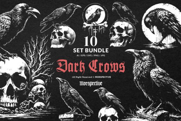 Download 10 Bundle Dark Art Crows Raven Bird - Bundle Collection