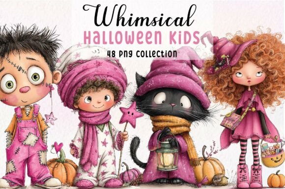 Download Whimsical Halloween Kids Clipart Bundle - Bundle Collection