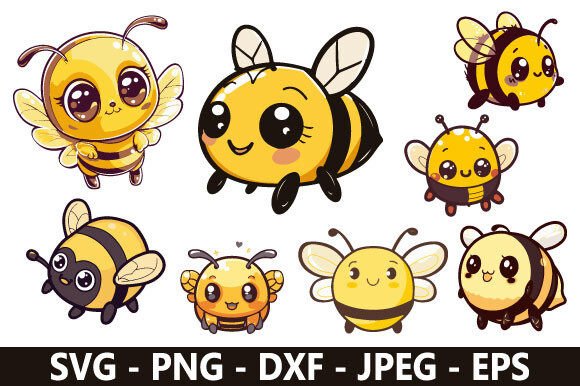 Download Cute Bee SVG Bundle - Bundle Collection