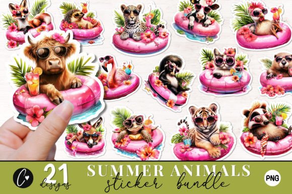 Download Summer Animals Sticker PNG Bundle - Bundle Collection