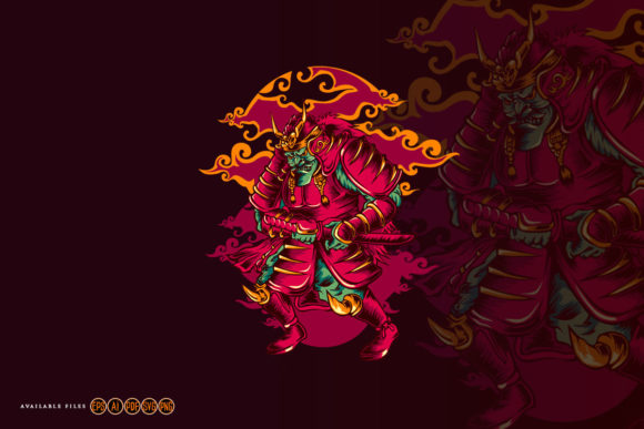 Download The Red Oni Samurai Warrior Svg Clip Art - Premium Resources