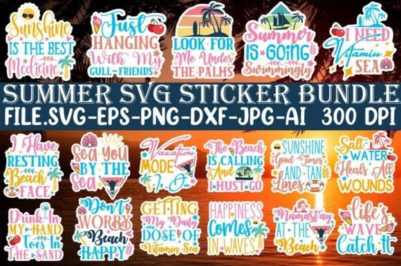 Download Summer Sticker SVG Bundle - Bundle Collection