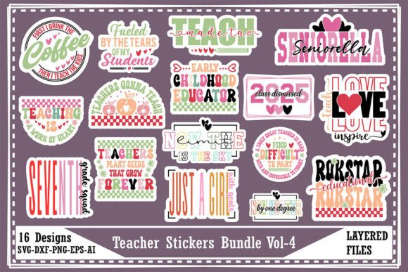 Download Teacher Stickers Bundle Vol-4 - Bundle Collection