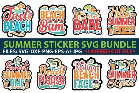 Download Summer Sticker SVG Bundle - Bundle Collection