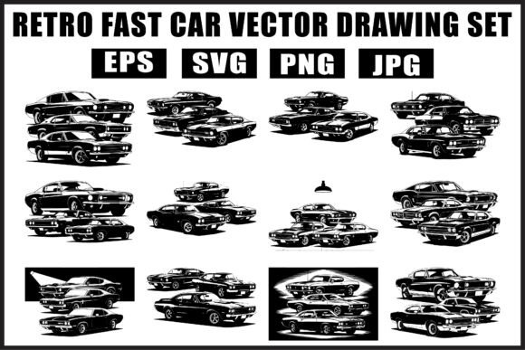 Download Retro Fast Car Vector SVG Bundle - Bundle Collection