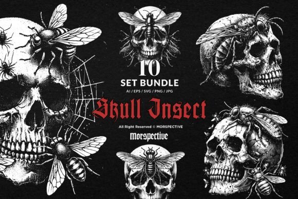 Download 10 Bundle Dark Art Skull Insect Animal - Bundle Collection