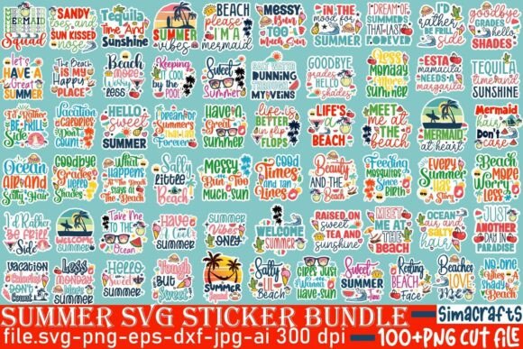 Download Funny Summer Sticker SVG Bundle - Bundle Collection