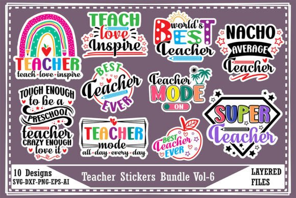 Download Teacher Stickers Bundle Vol-6 - Bundle Collection