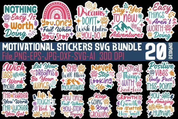 Download Motivational Stickers SVG Bundle - Bundle Collection