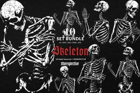 Download 10 Bundle Dark Art Skeleton Skull Death - Bundle Collection