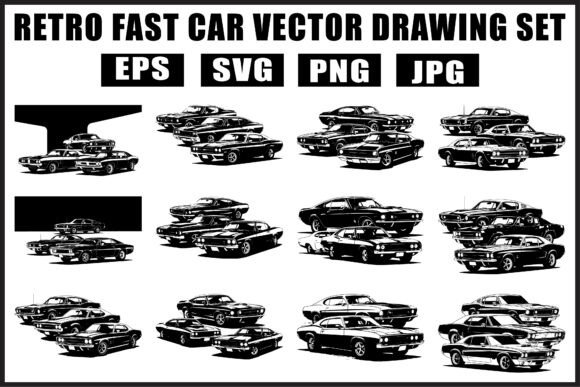 Download Retro Fast Car Vector SVG Bundle - Bundle Collection