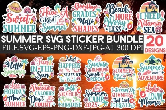 Download Summer Sticker SVG Bundle - Bundle Collection