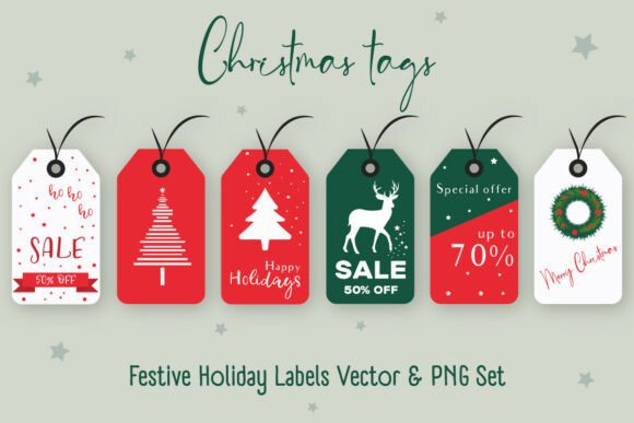 Download Christmas Gift Tags Bundle, Vector &amp; PNG - Bundle Collection