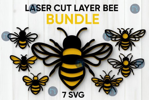 Download Laser Cut Layer Bee SVG Bundle - Bundle Collection