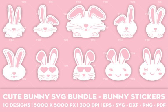 Download Cute Bunny SVG Bundle - Bunny Stickers - Bundle Collection