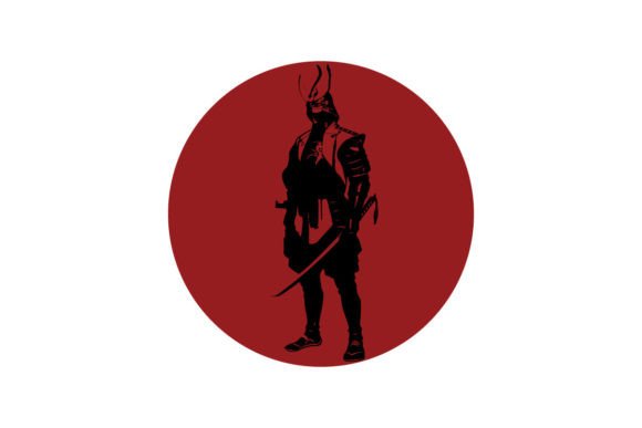 Download Samurai Warrior on Red Moon. Japanese - Samurai Collection