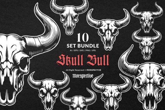 Download 10 Bundle Dark Art Skull Beast Bull Head - Bundle Collection