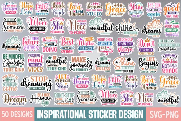 Download Inspirational Quotes Sticker Svg Bundle, - Bundle Collection