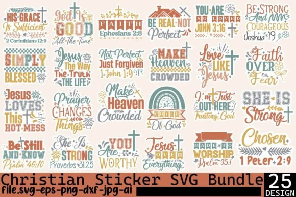 Download Christian Sticker SVG Bundle,Printable - Bundle Collection