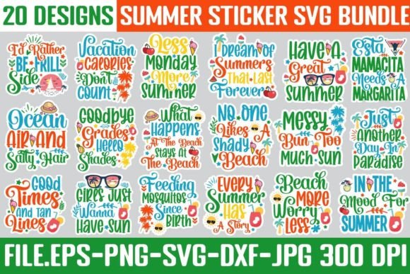 Download Summer Sticker SVG Bundle, Printable SVG - Bundle Collection