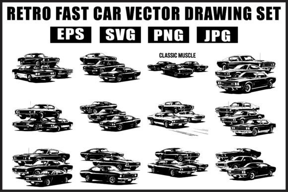 Download Retro Fast Car Vector SVG Bundle - Bundle Collection