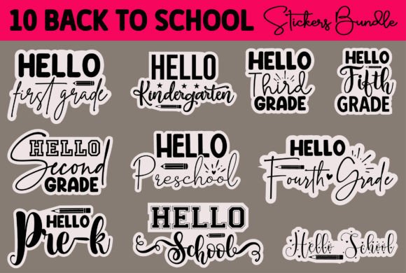 Download Back to School Stickers Designs Bundle - Bundle Collection