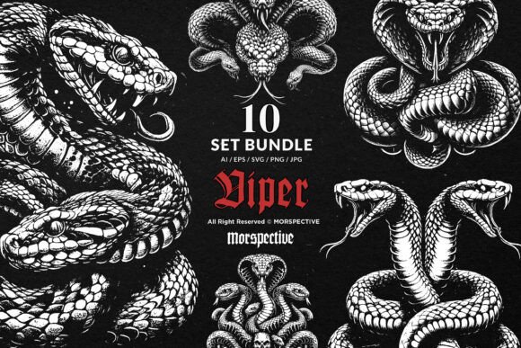 Download 10 Bundle Dark Art Viper Snakes Cobra - Bundle Collection