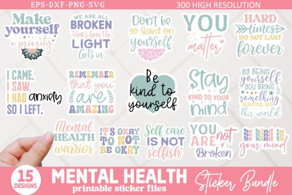 Download Mental Health Sticker Bundle - Bundle Collection