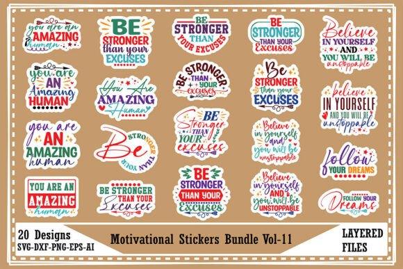 Download Motivational Stickers Bundle Vol-11 - Bundle Collection