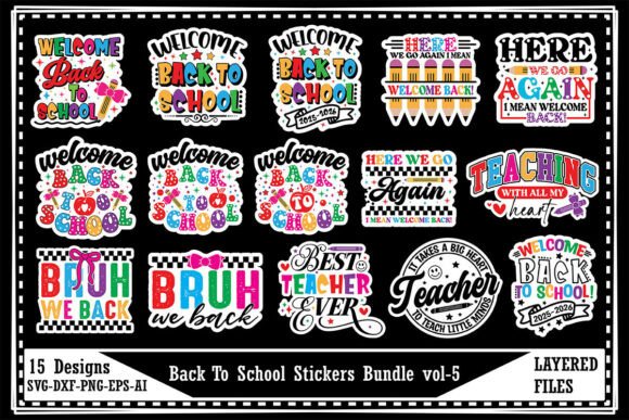 Download Back to School Stickers Bundle Vol-5 - Bundle Collection